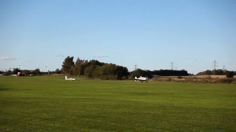 Glider plane take off Stock Footage 880134