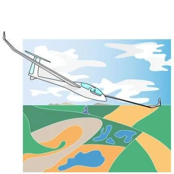 Glider sailplane illustration Stock Illustration