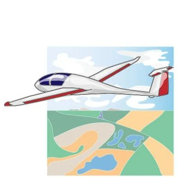 Glider sailplane illustration Stock Illustration