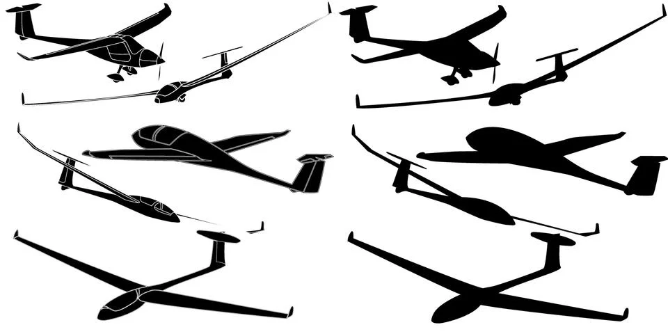 Glider sailplane illustration Stock Illustration