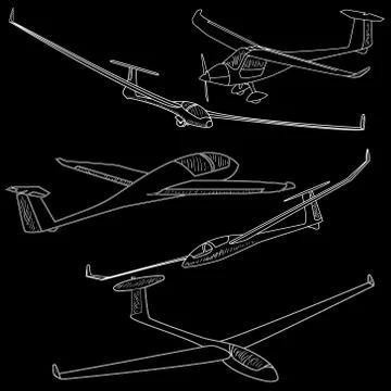 Glider sailplane illustration Stock Illustration