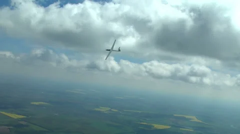 Glider in the sky clouds Stock-Footage 38334447