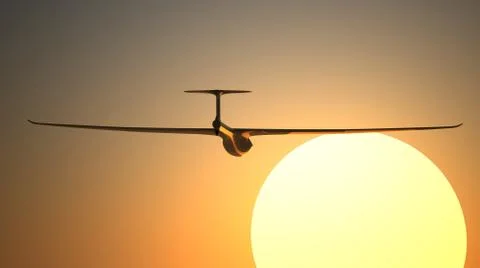 Glider on the sunset Stock Illustration