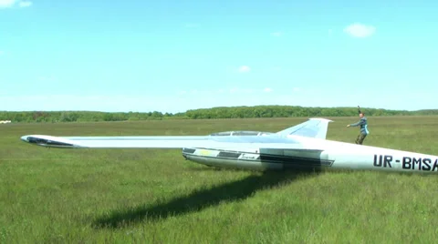 Glider take off in sky Stock-Footage 38334511