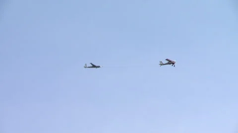 Glider on trailer at single-engine aircraft Stock Footage 57639139