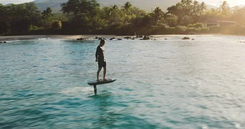 Gliding along with a new type of ocean craft Stock Footage 125447713