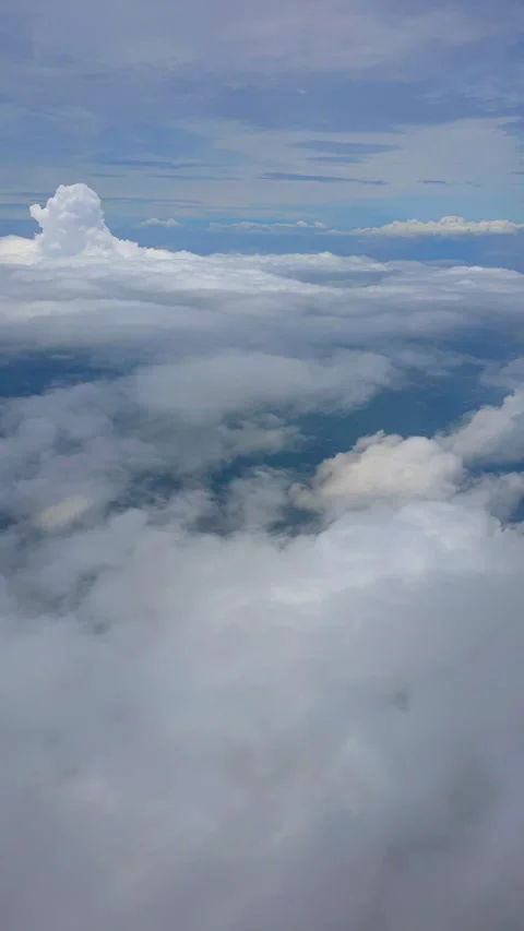 Gliding cruising flying above the cloud beautiful sky view vertical vdo Stock Footage 280394725
