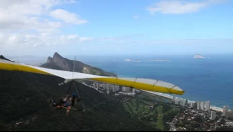 Gliding flight in Rio de Janeiro Stock Footage 8868412