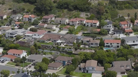 Gliding Left And Low Over Palos Verdes Suburb Stock Footage 339713030