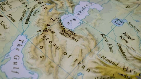 Gliding macro view from the middle east to the iranian plateau Stock Footage 341699034
