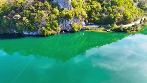 Gliding Over Emerald Waters Stock Footage 313436291