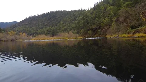Gliding over a quiet lake Stock Footage 91156496