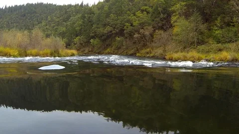 Gliding over a quiet lake Video stock 91156523
