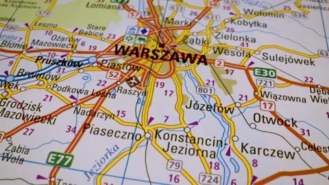 Gliding over the road network toward warsaw, poland Stock Footage 341751485