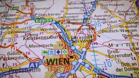 Gliding over the road network toward vienna, austria Stock Footage 341752449