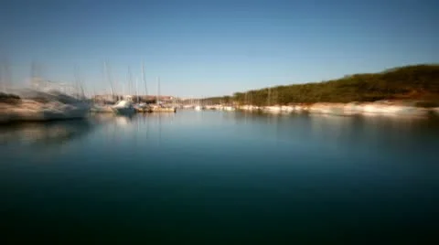 Gliding in the port Stock Footage 12574751