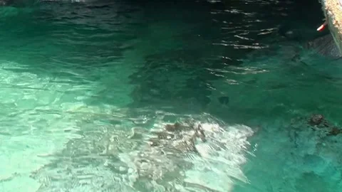 Gliding Through Ethereal Marble Caves in Patagonia Stock Footage 337493477