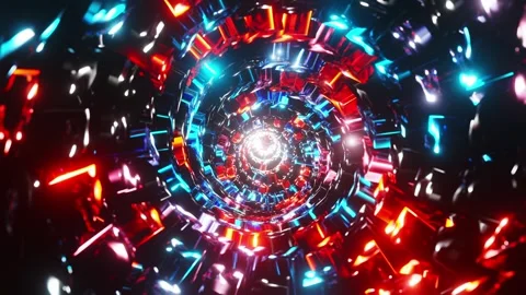Gliding Through the Rainbow Vortex. Infinitely looped animation Stock Footage 259382808