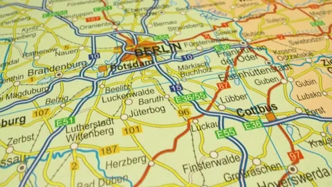 Gliding view over atlas from dresden to berlin Stock Footage 343820033