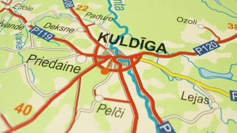 Gliding view of road network to kuldiga, latvia Stock Footage 342947898