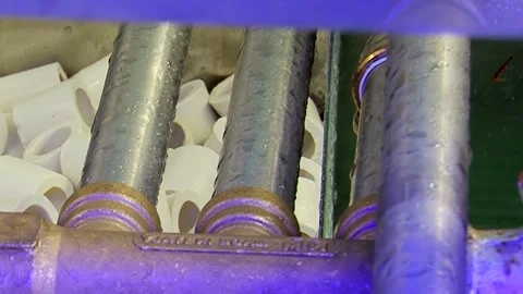 Glimmering Pipes Within an Advanced Air Hydro Filtration System Stock Footage 337501051
