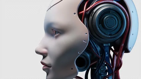 A Glimpse into Artificial Intelligence, Portrait work, technology concept Stock Footage 308005917