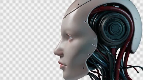 A Glimpse into Artificial Intelligence, Portrait work, technology concept Stock Footage 308005949