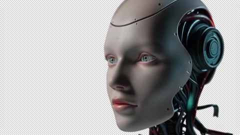 A Glimpse into Artificial Intelligence, Portrait work, technology concept Stock-Footage 308006036