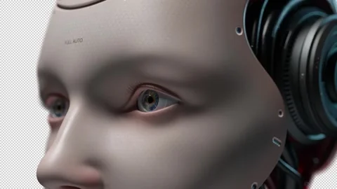 A Glimpse into Artificial Intelligence, Portrait work, technology concept Stock Footage 308006043