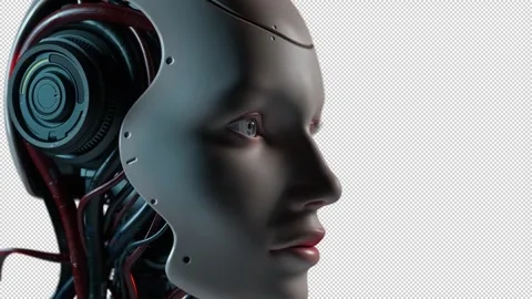 A Glimpse into Artificial Intelligence, Portrait work, technology concept Stock Footage 308006061
