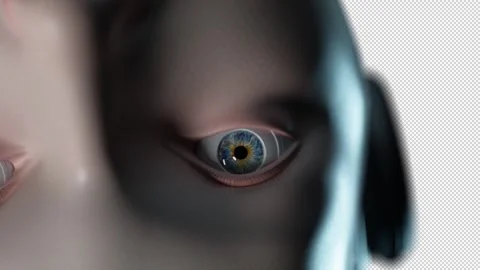 A Glimpse into Artificial Intelligence, Portrait work, technology concept Stock-Footage 308006102
