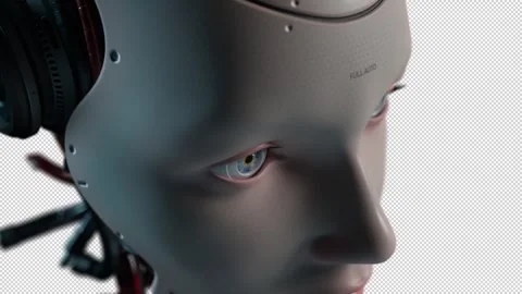 A Glimpse into Artificial Intelligence, Portrait work, technology concept Stock-Footage 308006142
