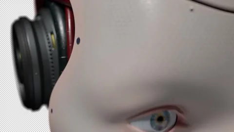 A Glimpse into Artificial Intelligence, Portrait work, technology concept Stock Footage 308006169