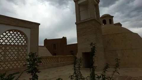 A glimpse of the beautifully patterned walls in an ancient, stock footage. Stock Footage 304783203