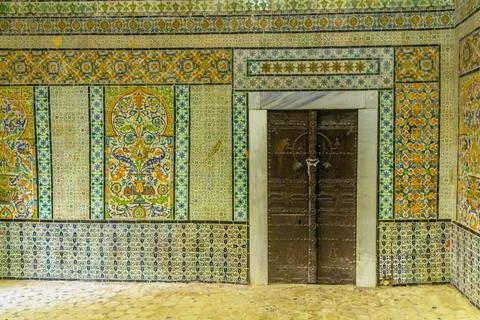 A Glimpse of the Charming Small Mosques (Masjids) in Kairouan, Tunisia. Nor.. Foto stock