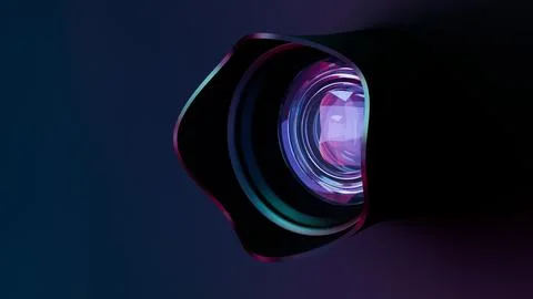 Glimpse of the Future: Sleek Camera Lens Abstract Stock Illustration