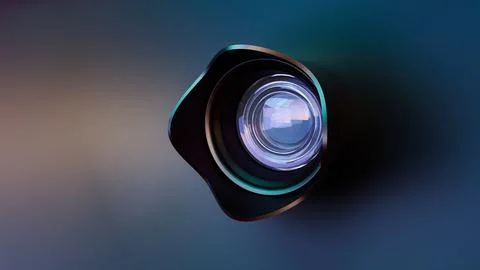 Glimpse of the Future: Sleek Camera Lens Abstract 스톡 일러스트