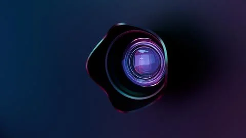 Glimpse of the Future: Sleek Camera Lens Abstract Illustrazione stock