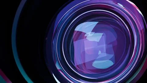 Glimpse of the Future: Sleek Camera Lens Abstract Stock Illustration
