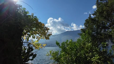 A glimpse of Lake Como from medieval village Stock Footage 318313748