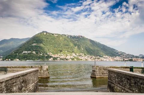 A glimpse of the lake como Stock Photos