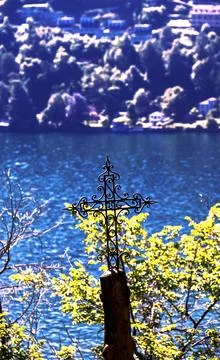 A glimpse of Lake Como. Stock Photos