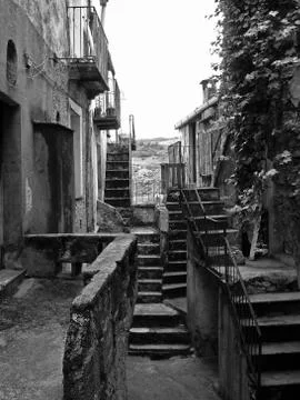 Glimpse with stairs Stock Photos