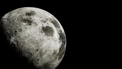 Glimpse of the sunlit crescent of the moon from outer space Illustrazione stock