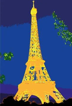 A glimpse of the tower of Paris. Stockillustratie
