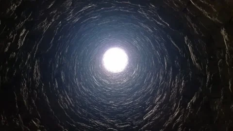 A glimpse upwards inside the flue chimney of Ballycorus Leadmines. Stock Footage 274645905