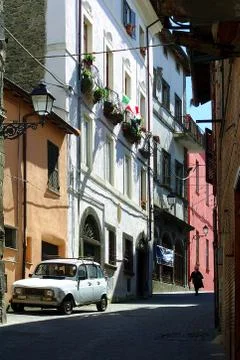 Glimpse with white car Stock Photos