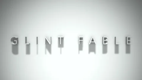 Glint fable 3D title animation with shadows on a white background Video stock 297661630