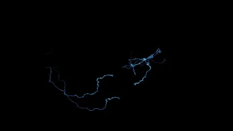 Glinting Lightning Spark Particle Burst Atmospheric Layer On Black Stock Footage 338097308