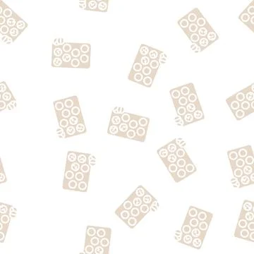 Glister with pills glyph vector seamless pattern Illustrazione stock